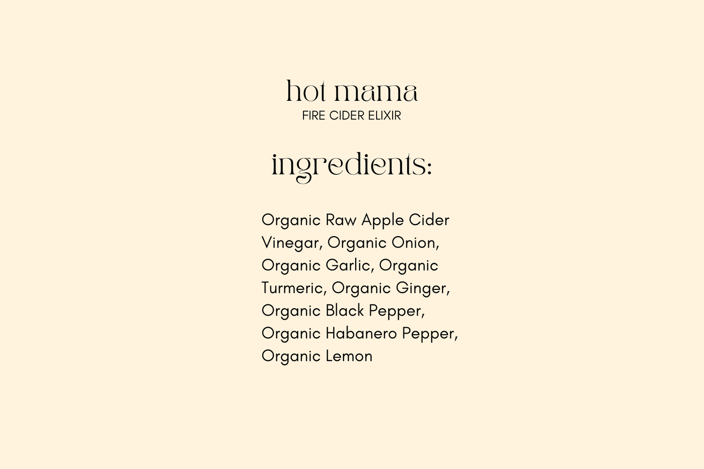 HOT MAMA Fire Cider Elixir